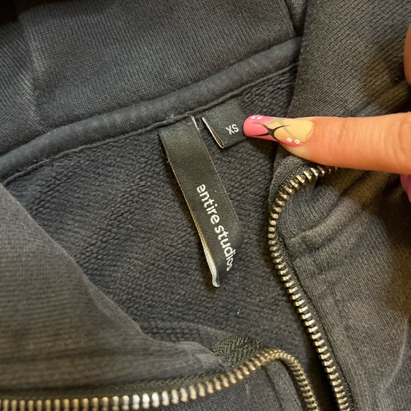 Entire Studios Cropped Zip Hoodie in
Washed black - Picture 4 of 4